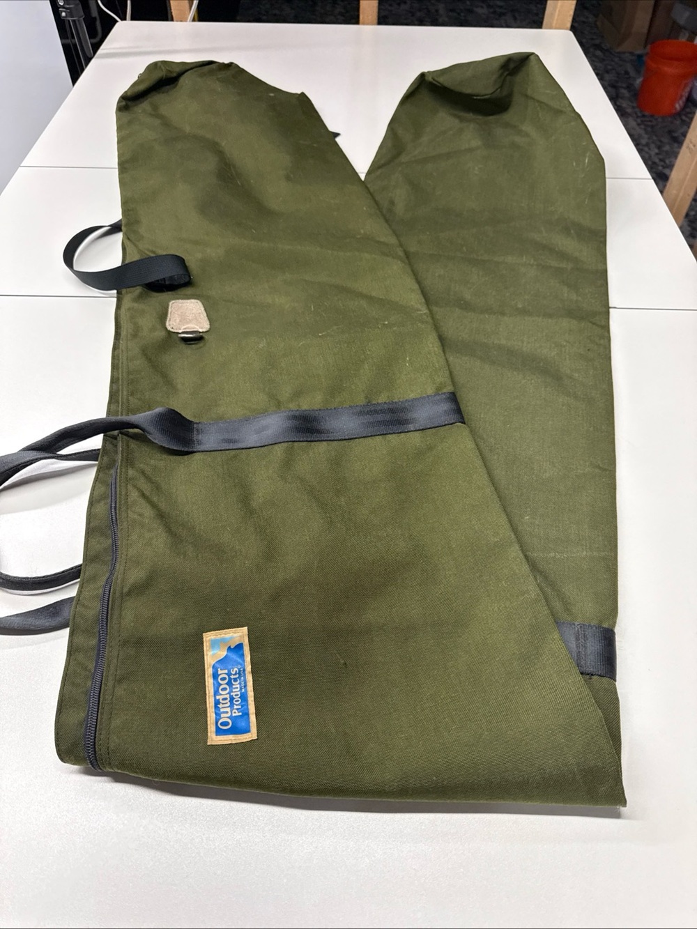 Outdoor Products‎ Olive Green Canvas Fishing Rod Gear Travel Case ~13"x83"